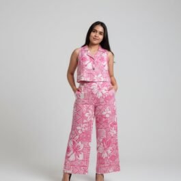 Summer vibe pink printed co-ord set