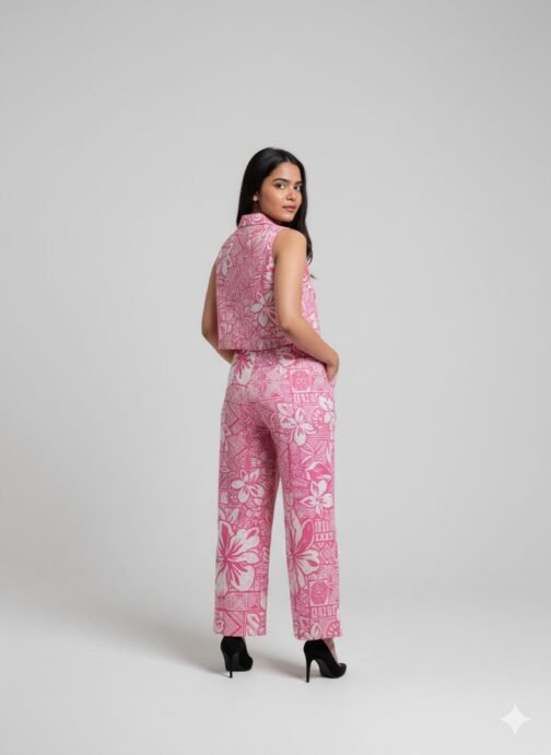 Summer vibe pink printed co-ord set - Image 3