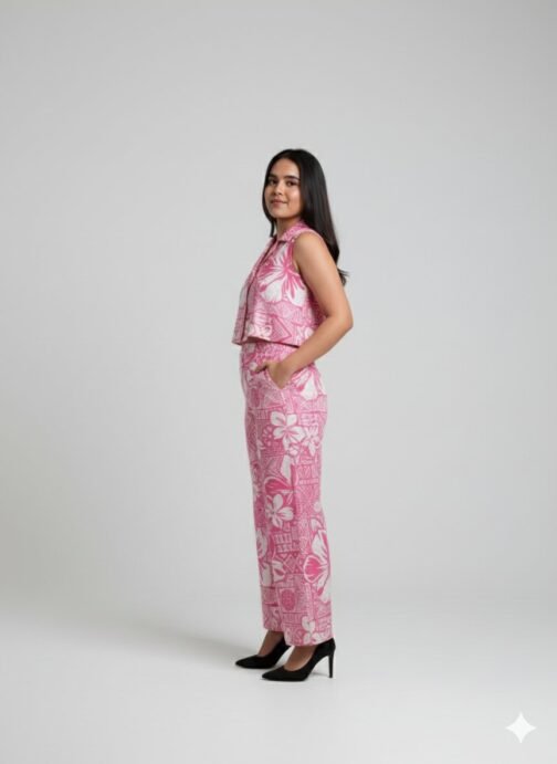Summer vibe pink printed co-ord set - Image 2