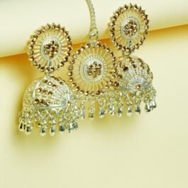 Sparkling Stone Jhumka & Maang Tikka Set