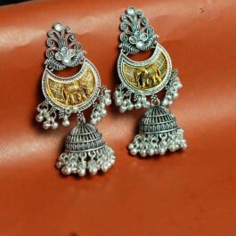 Ethnic Dual Tone Elephant dangler Dangler Earrings