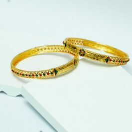 Treditional Gold-Plated Multicolor Stone Bangles