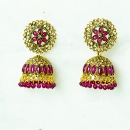 Meenakari & Stone Work Jhumka Earrings