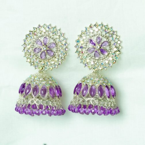 Aura Crystal Dangler Jhumkas - Image 5