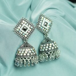 Diamond Cut Studded Jhumkas