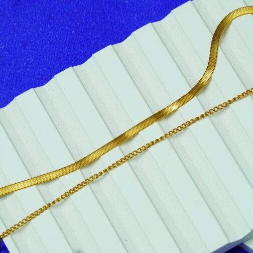 Gold-Plated Clover Pendant Necklace with Blue Enamel Charms - Image 10