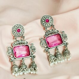 Gemstone & Pearl Dangler Jhumka Earrings