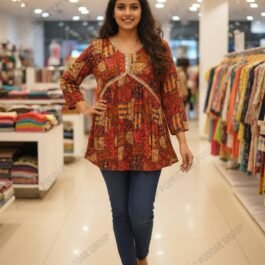 Bohemian Style Short Kurti with Gota Detailing