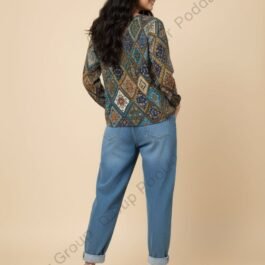 Intricate Patchwork Print Blouse with Button Detail