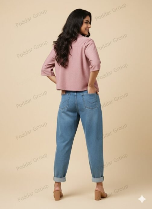 Pink Shrug aur Graphic Ribbed Crop Top 2-Piece Set - Image 2