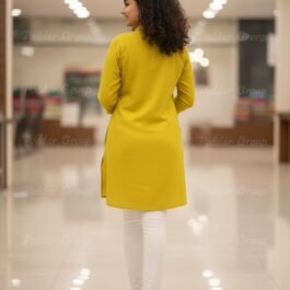 Chic Lime Green Khadi/Cotton Kurti