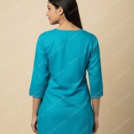 Embroidered Neckline Kurti with Tie Detail