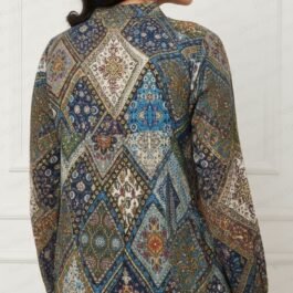 Vibrant Multi-Color Tunic with Crochet Yoke