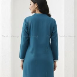 Full-Sleeve Peacock and Palm Tree Printed Kurti