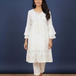 Chikankari Style Babydoll kurti