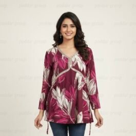 Vibrant Berry-Colored Tunic with Empire Waist
