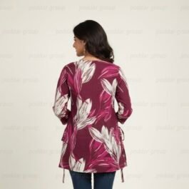 Vibrant Berry-Colored Tunic with Empire Waist