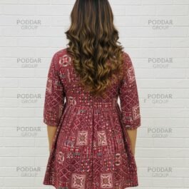 Vibrant Maroon Bandhani Print Peplum Tunic