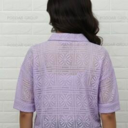 Casual Collared Shirt with Adjustable Side Ties