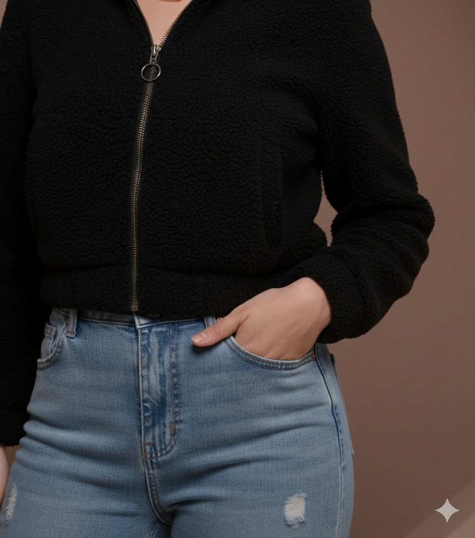 fur zip up jacket - Image 4