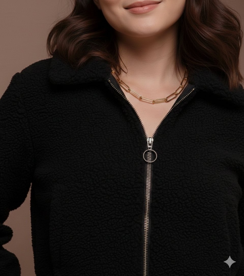 fur zip up jacket - Image 2