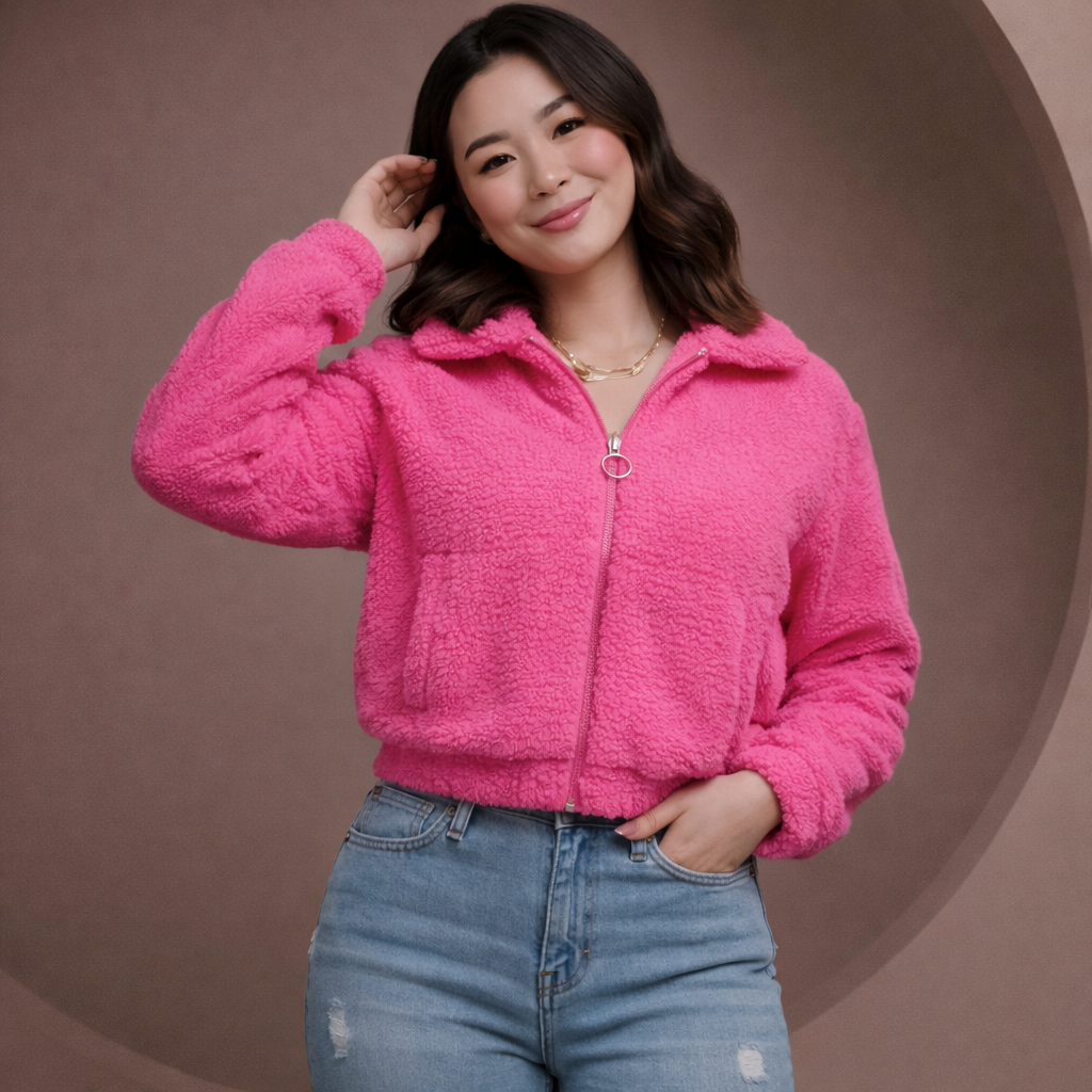 fur zip up jacket - Image 3