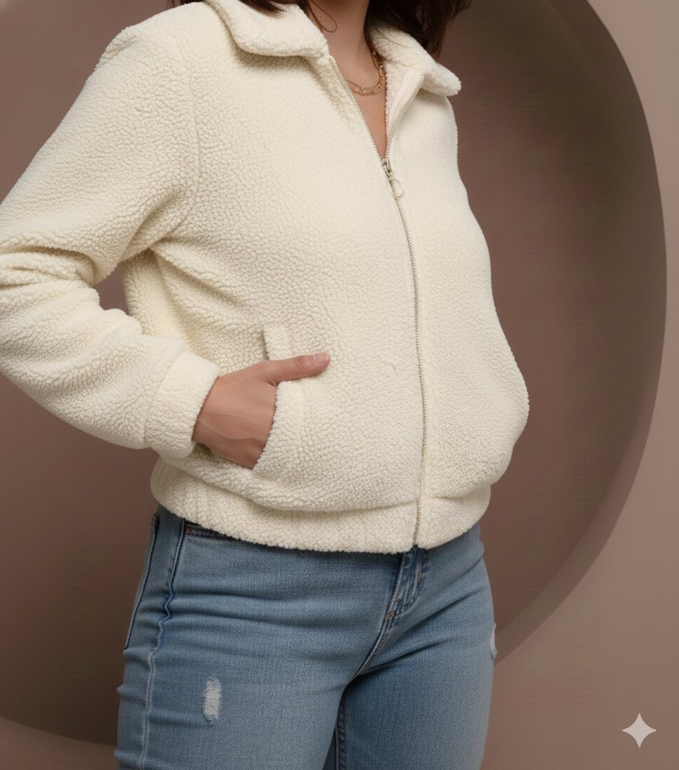 fur zip up jacket - Image 2