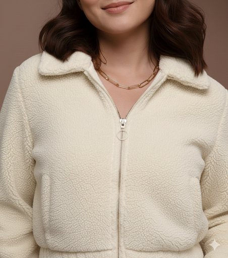 fur zip up jacket - Image 3