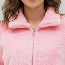 Soft fur zip-up Girl Jacket – Baby Pink